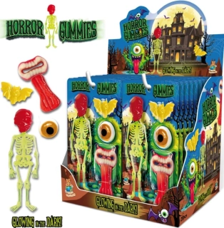 HORROR GUMMIES svítící kostra a želé 22g